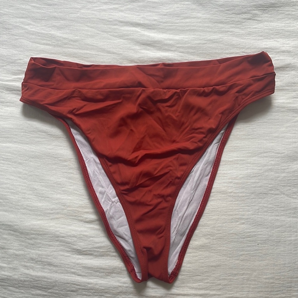 Urban Outfitters Rust Red High-Cut Bikini Bottom